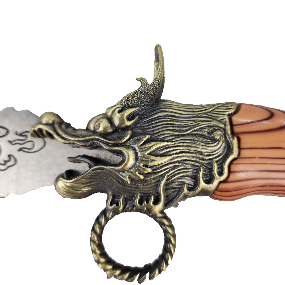 13" Fantasy Dragon Flames Fixed Blade Hunting Knife Stainless Steel HK2011